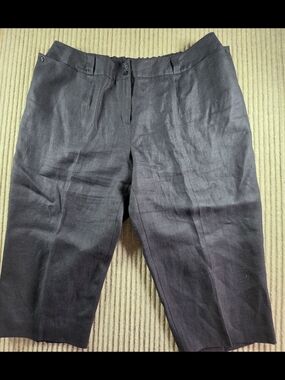 Talbots 100% Irish Linen Wide Leg Cropped Pants Pants Sz 22W Spring Boho Culotte